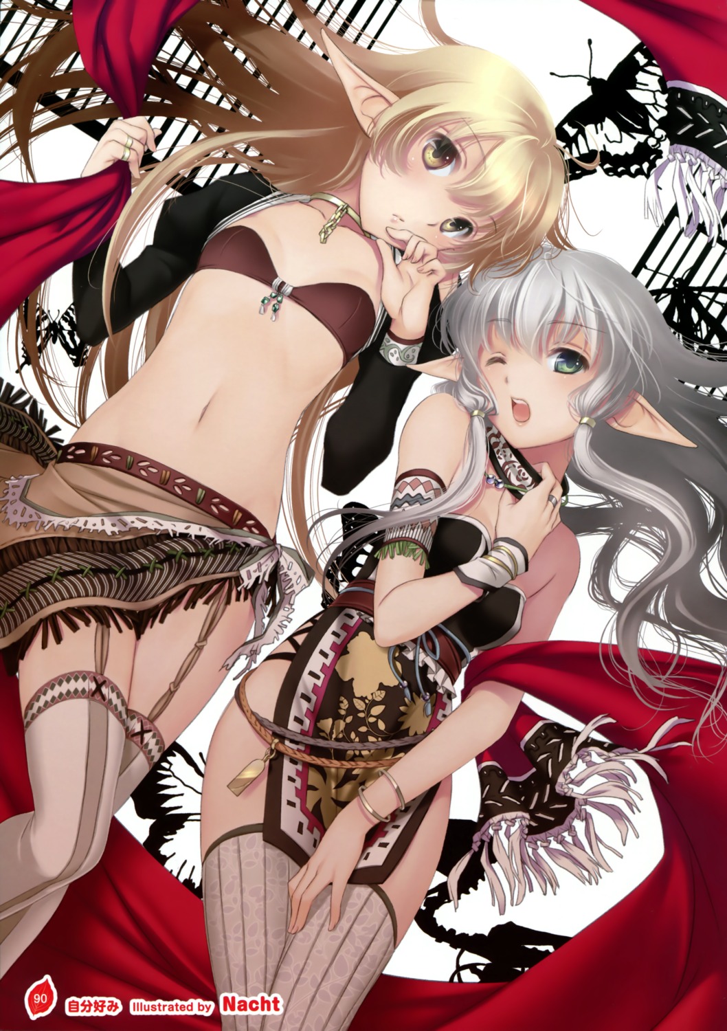 bikini_top nacht pointy_ears stockings swimsuits thighhighs