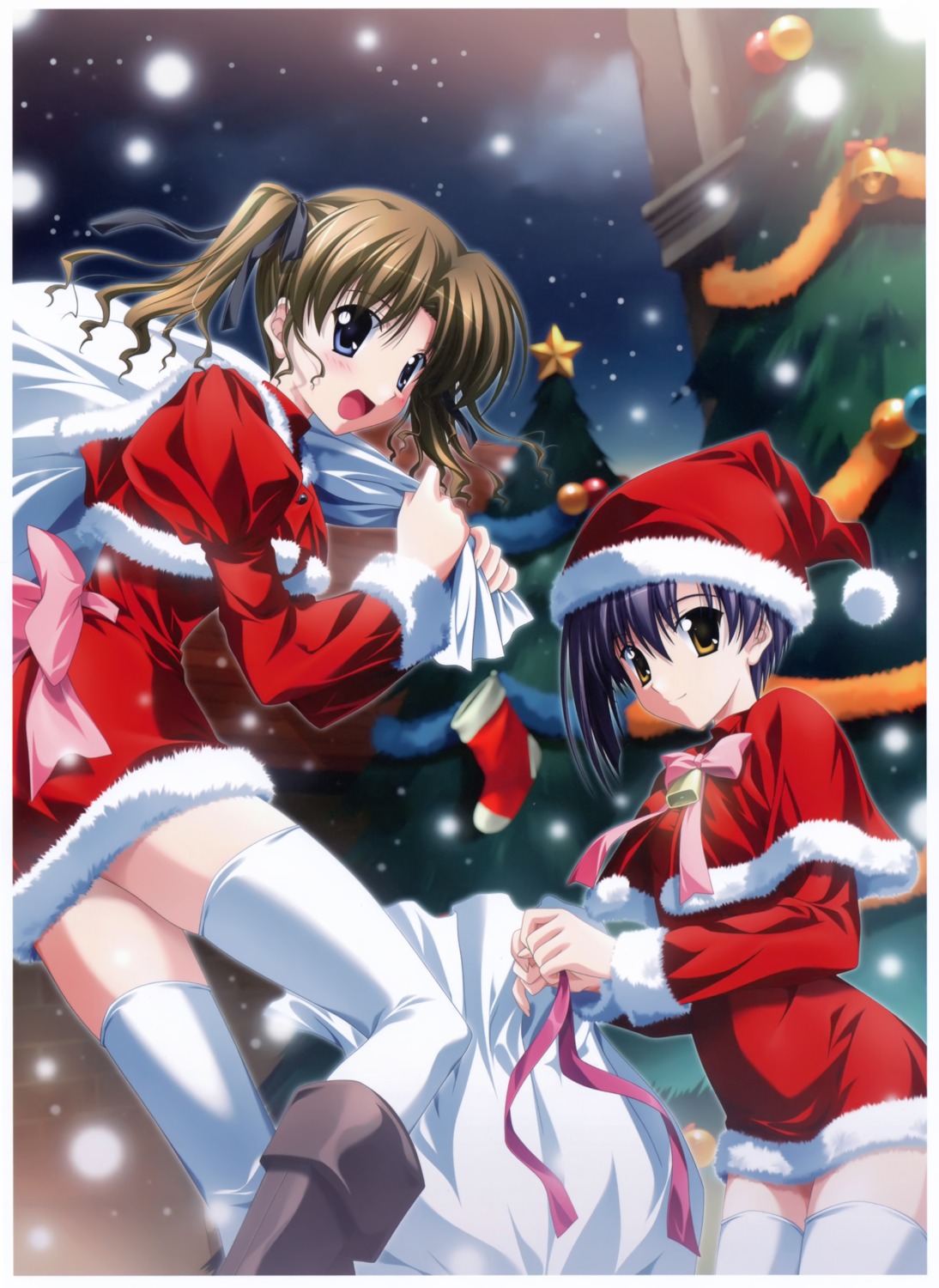 christmas ef_~a_fairytale_of_the_two~ hayama_mizuki nanao_naru shindou_kei thighhighs