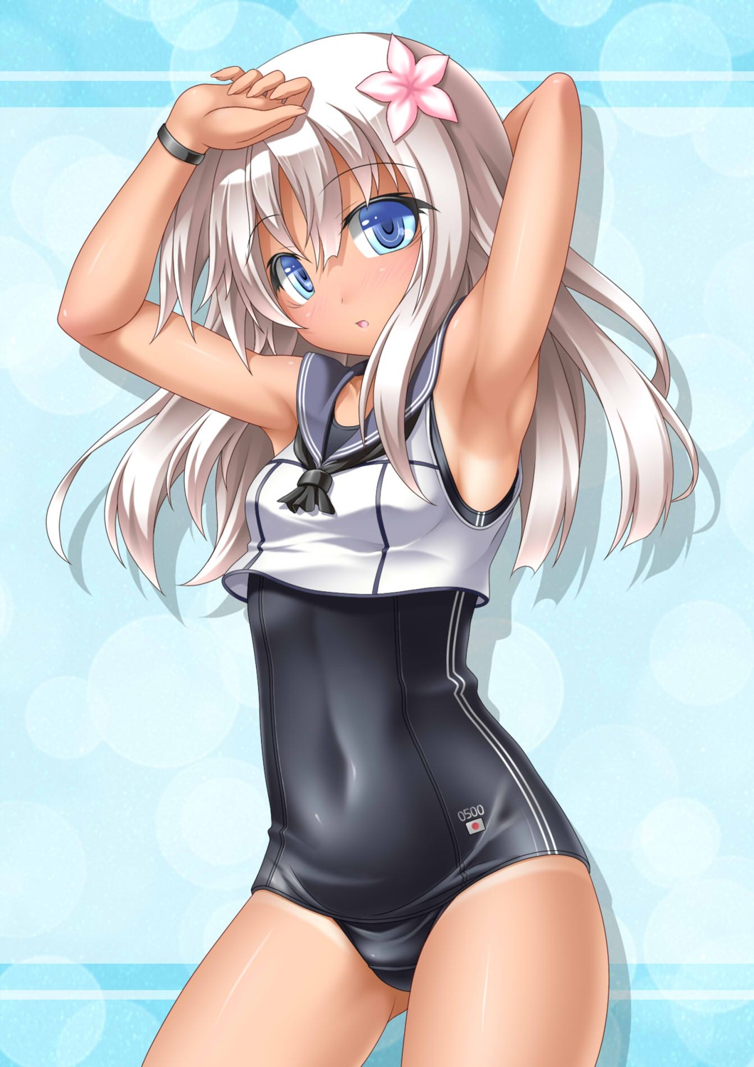 kantai_collection ro-500 roura school_swimsuit seifuku swimsuits tan_lines