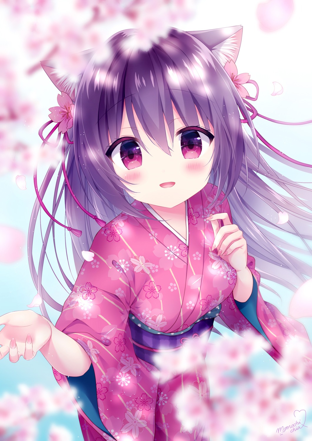 animal_ears kimono momochi_chia nekomimi