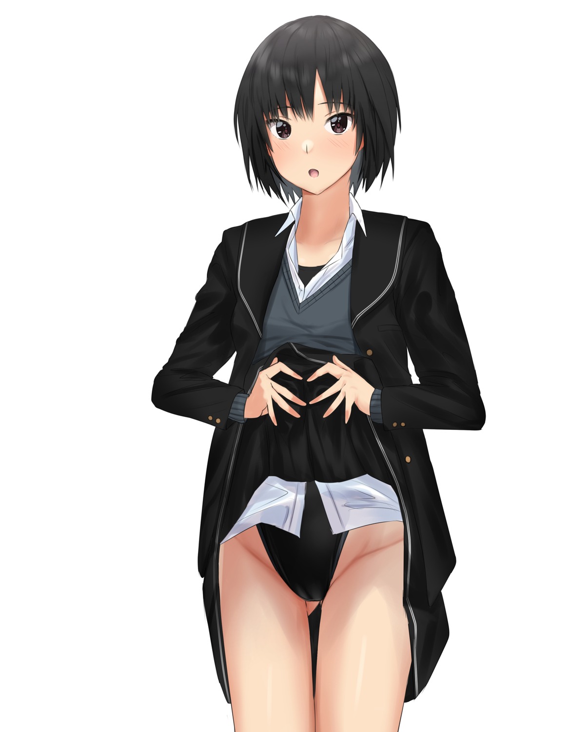 amagami cameltoe nanasaki_ai seifuku skirt_lift sweater swimsuits yoo_tenchi