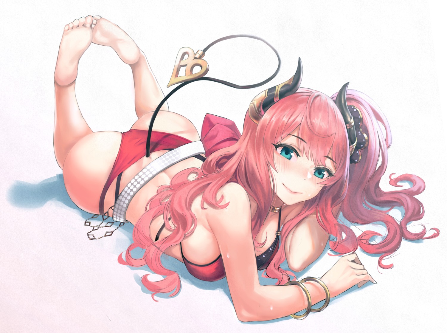 bikini feet horns minami_suzuna mochirong princess_connect princess_connect!_re:dive swimsuits tail