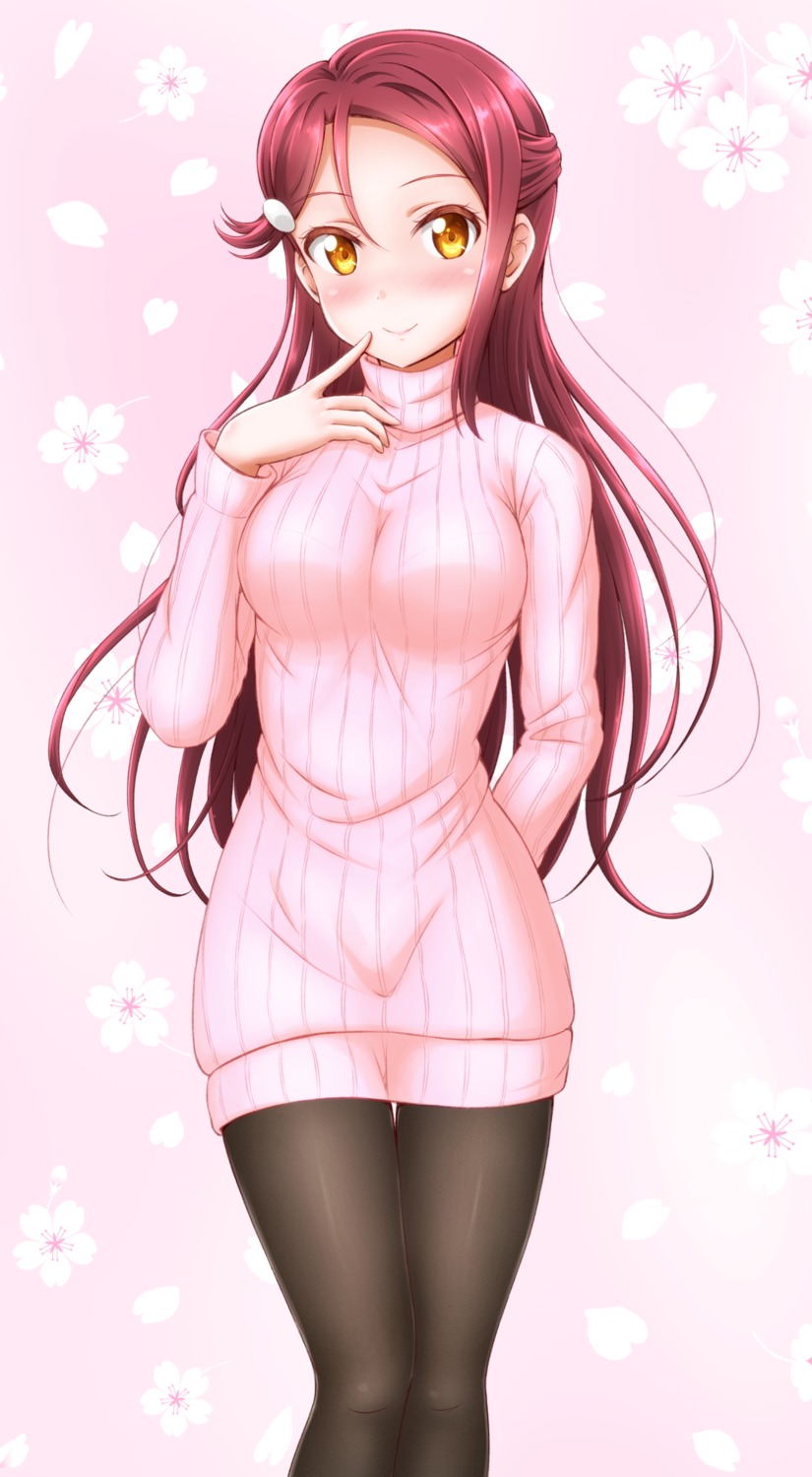 ckst dress love_live!_sunshine!! pantyhose sakurauchi_riko sweater