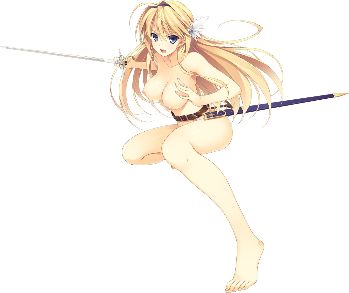 effordom_soft elcia_harvence feet koikishi_purely_kiss naked nipples sword yuuki_hagure