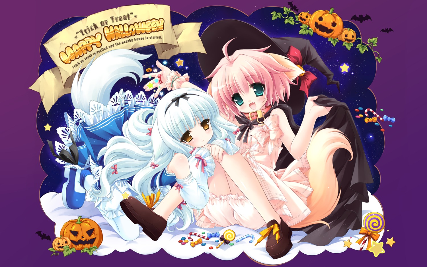 animal_ears bloomers cuffs halloween lily_(w&l) ozawa_yuu wallpaper wanko wanko_to_lily