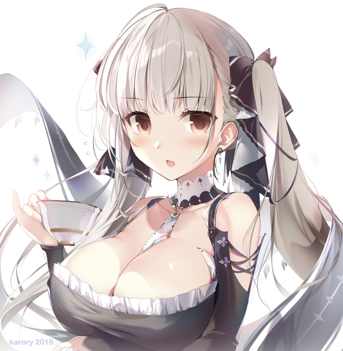 azur_lane cleavage formidable_(azur_lane) gothic_lolita karory lolita_fashion no_bra