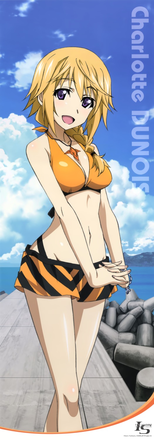 bikini charlotte_dunois cleavage hashimoto_takayoshi infinite_stratos stick_poster swimsuits