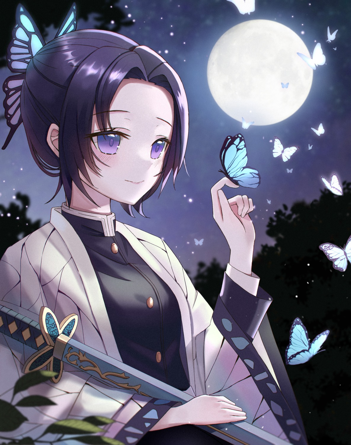 iren japanese_clothes kimetsu_no_yaiba kochou_shinobu sword uniform