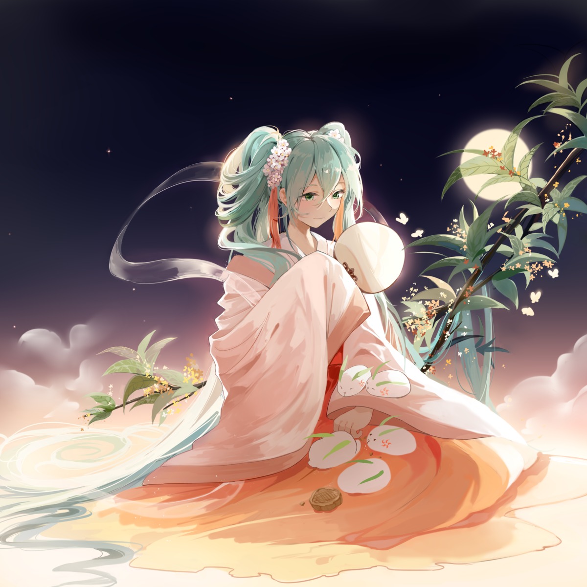 asian_clothes chuushuu_meigetsu_miku hatsune_miku stuko vocaloid