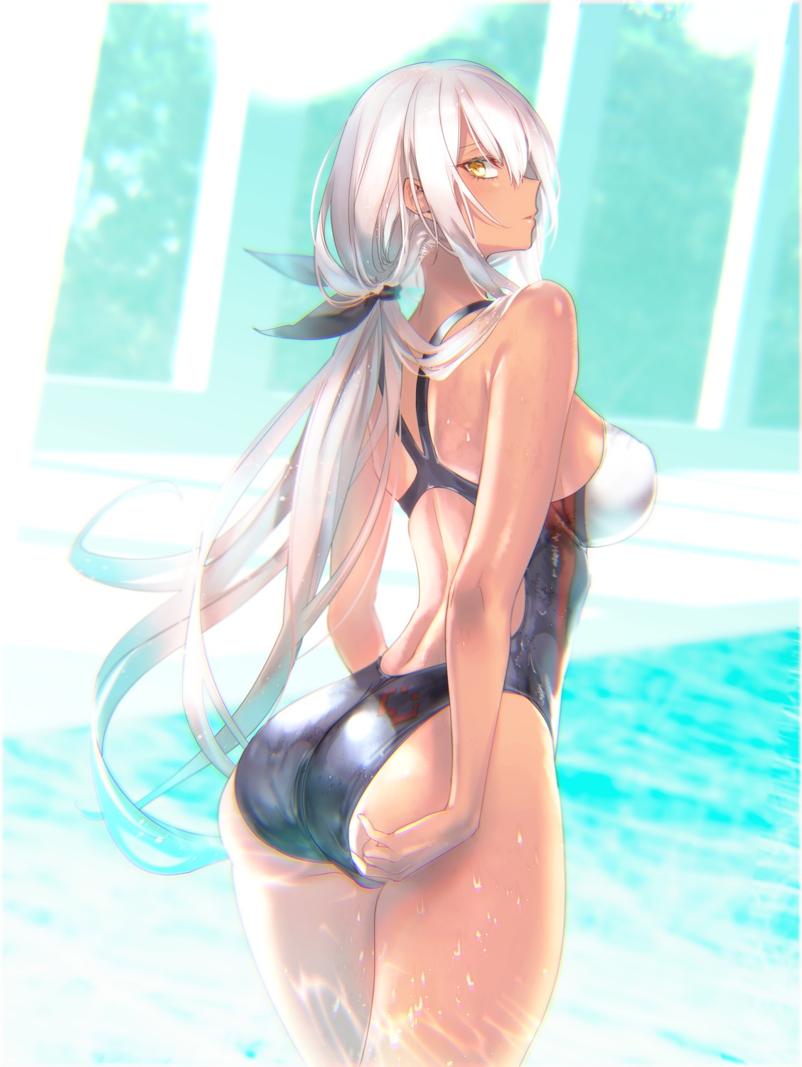 ass girls_frontline mossberg_m590_(girls_frontline) pottsness swimsuits wet