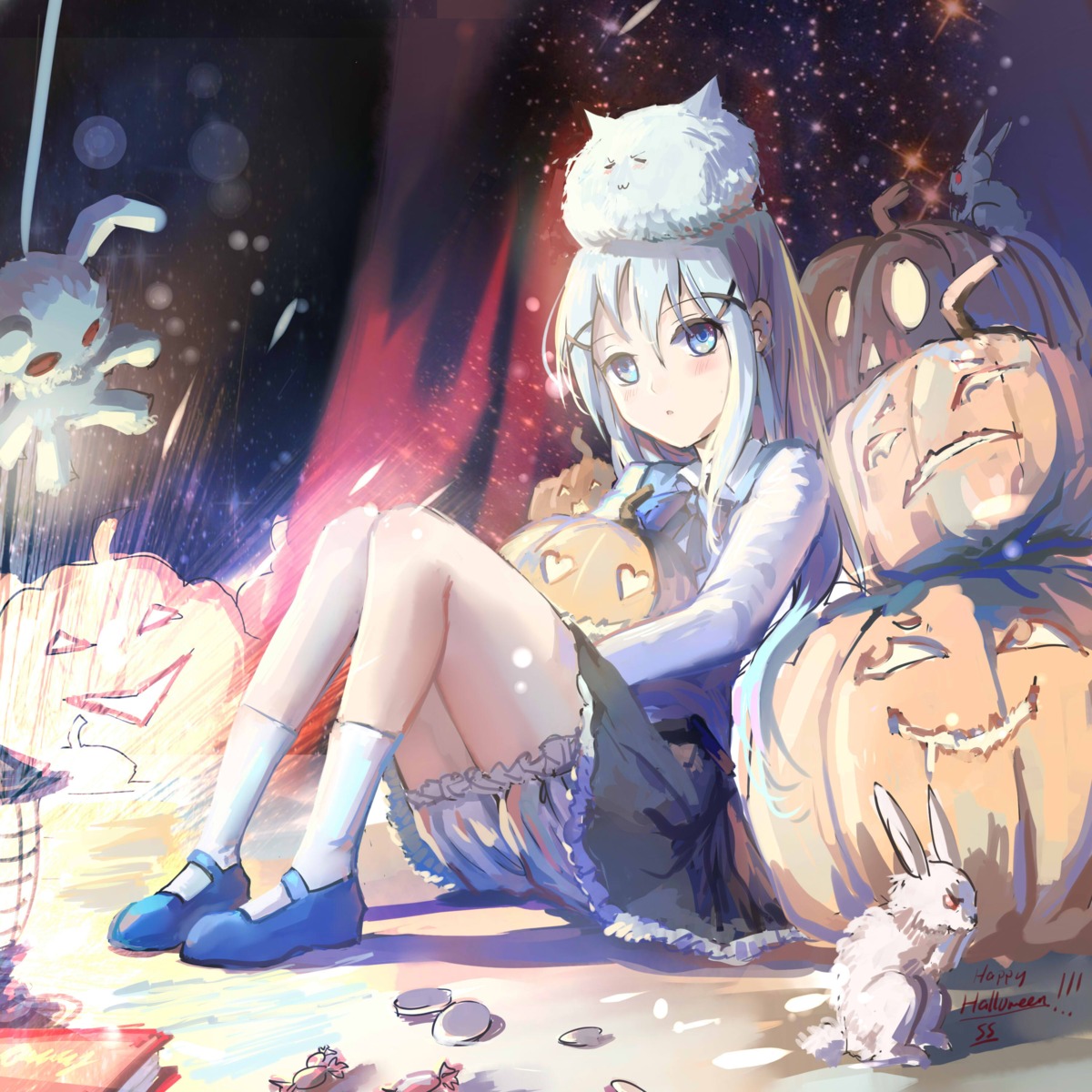 bloomers gochuumon_wa_usagi_desu_ka? halloween kafuu_chino sishenfan tippy_(gochiusa) waitress