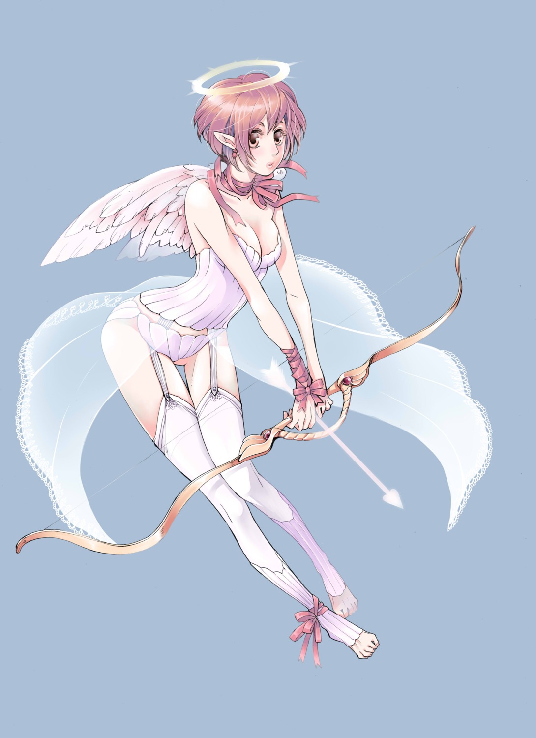 angel cleavage saki1230 stockings thighhighs wings