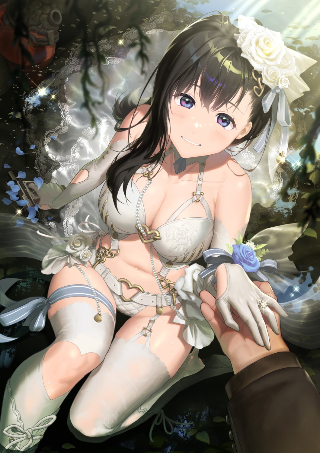 bra garter_belt goddess_of_victory:_nikke goldcorn lingerie marian_(nikke) pantsu stockings thighhighs