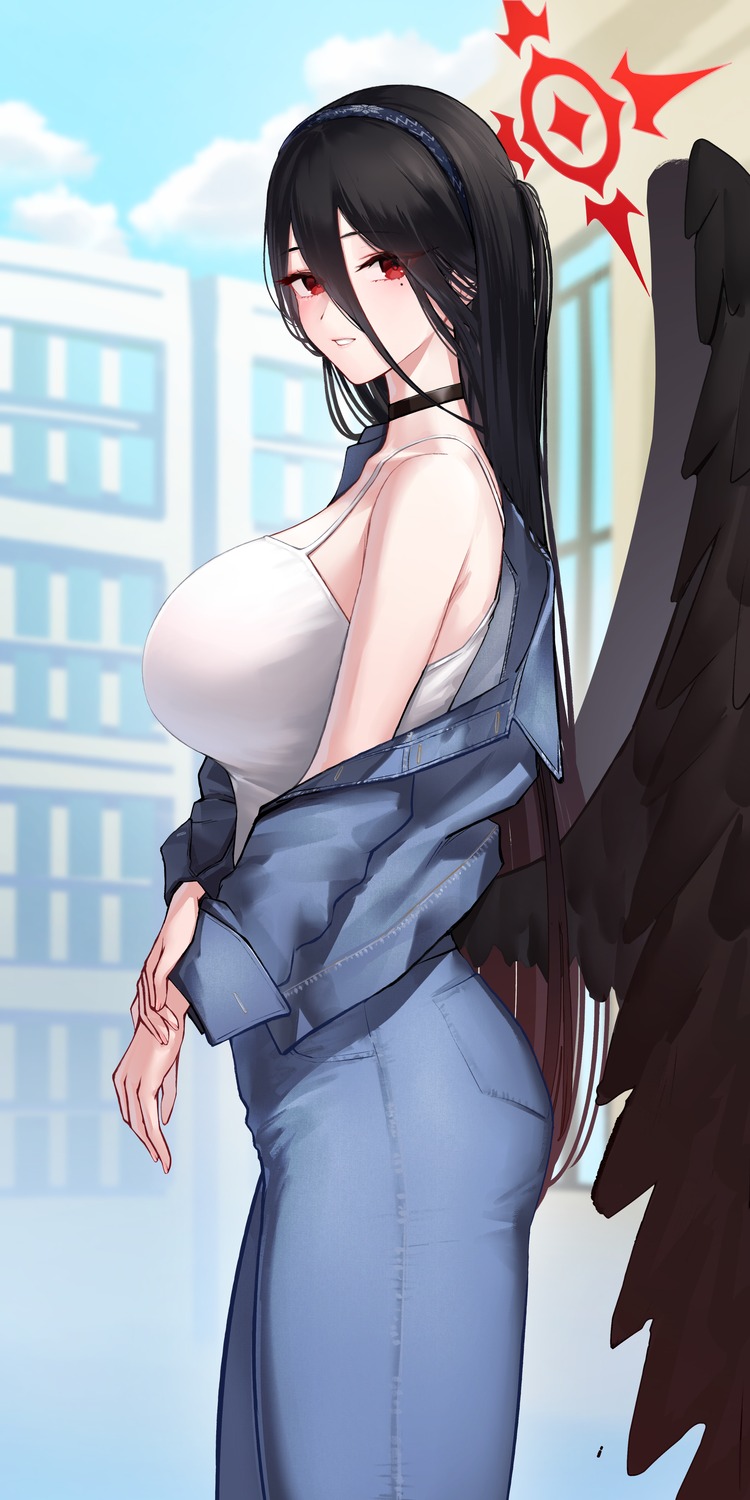 angel ass blue_archive hanekawa_hasumi onuj2$ wings