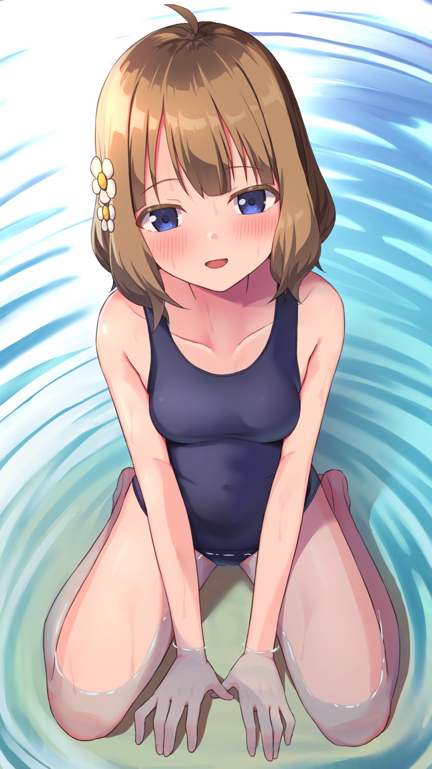 kuro_kinkan school_swimsuit suou_momoko swimsuits the_idolm@ster the_idolm@ster_million_live! wet