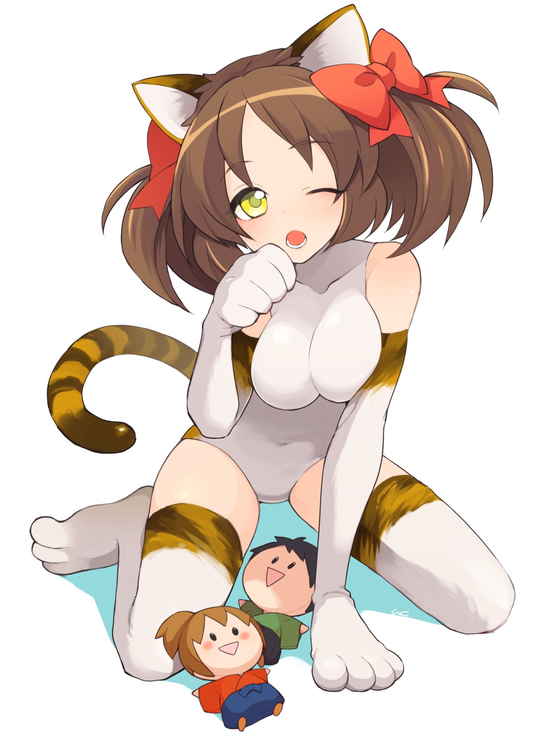 animal_ears leotard tail thighhighs yuko_(uc_yuk)