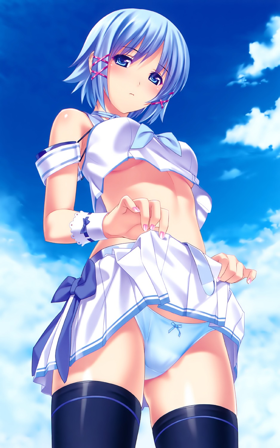 himuro_rikka koutaro pantsu skirt_lift thighhighs tropical_kiss underboob