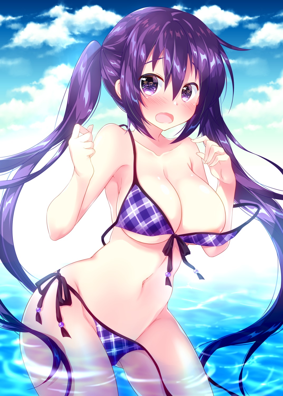 areola bikini comodarobo gochuumon_wa_usagi_desu_ka? panty_pull swimsuits tedeza_rize wardrobe_malfunction wet