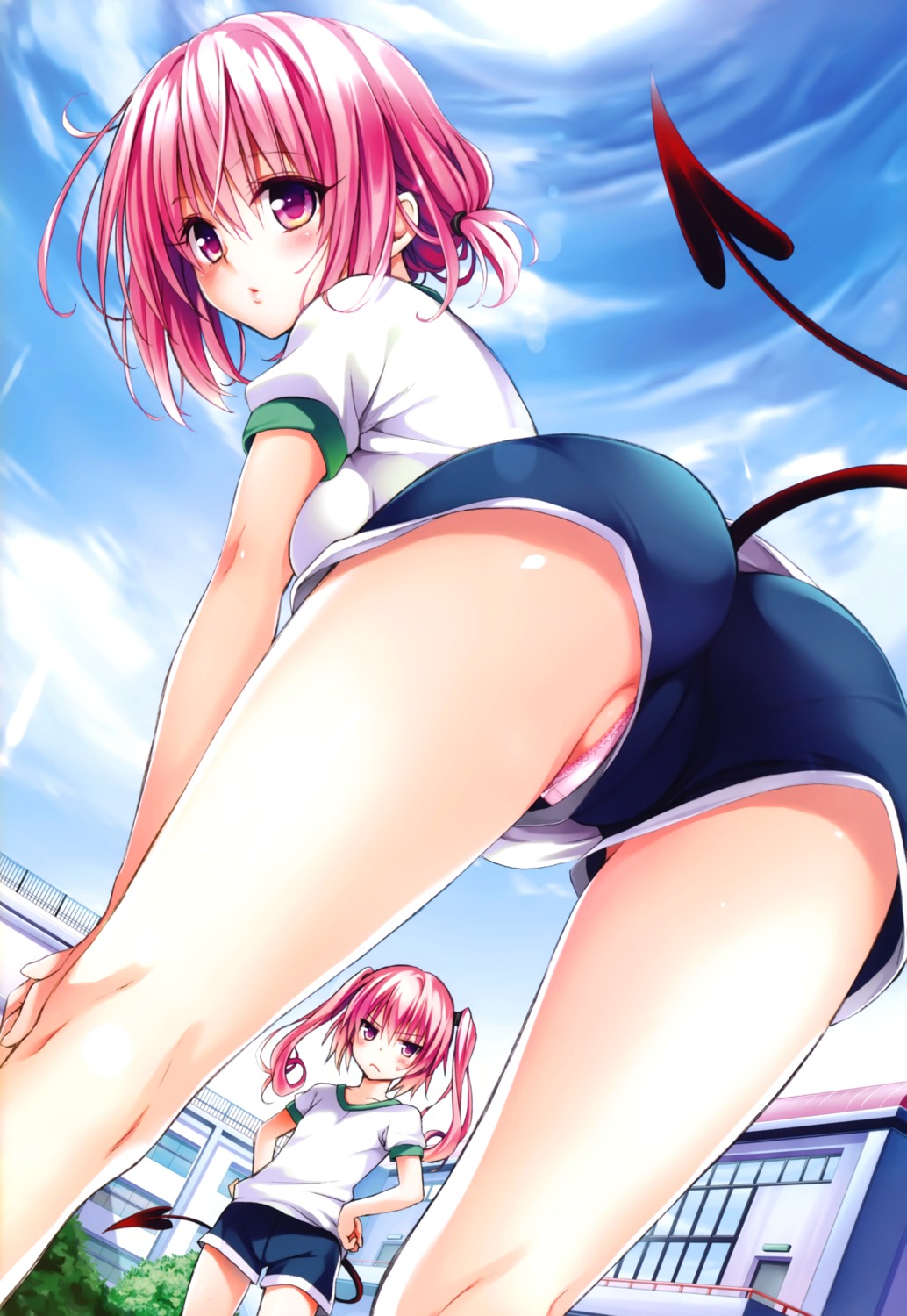 ass gym_uniform momo_velia_deviluke nana_asta_deviluke pantsu tail to_love_ru yabuki_kentarou