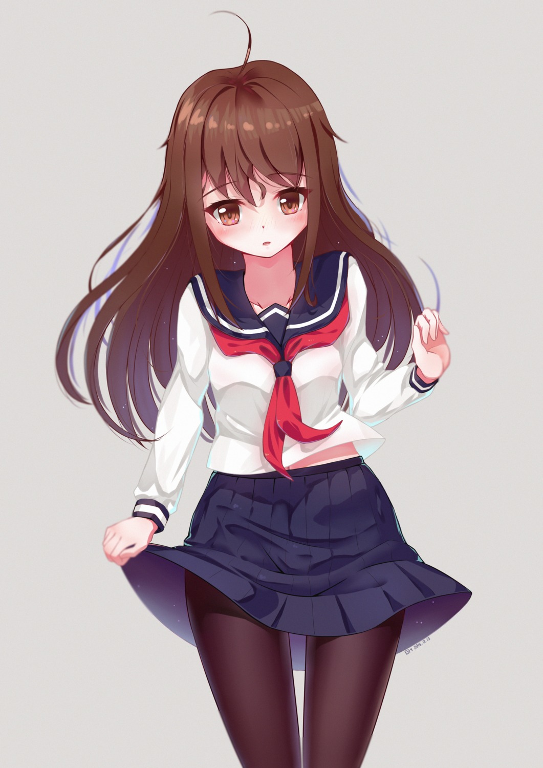 chen_ghh pantyhose seifuku skirt_lift