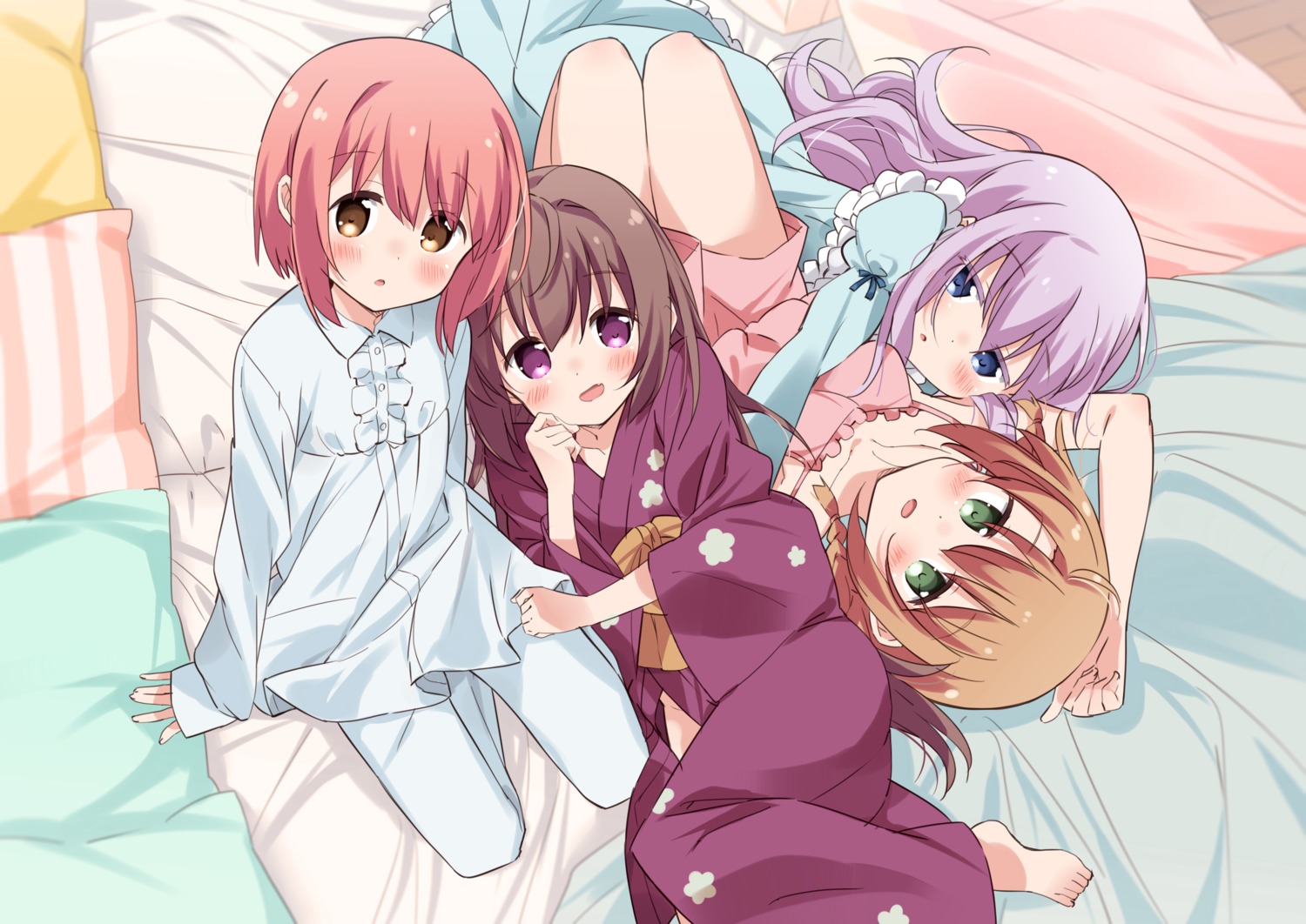 ichinose_hana momochi_tamate moso pajama sengoku_kamuri slow_start tokura_eiko yukata