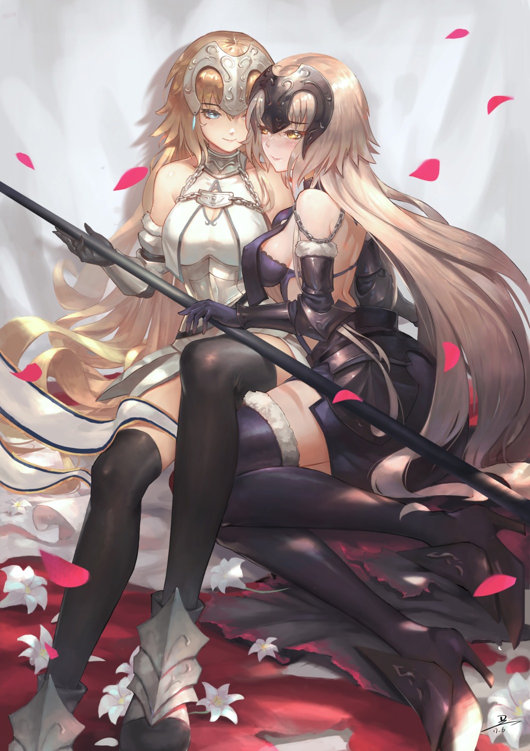 armor cleavage duan_henglong fate/grand_order heels jeanne_d'arc jeanne_d'arc_(alter)_(fate) jeanne_d'arc_(fate) thighhighs