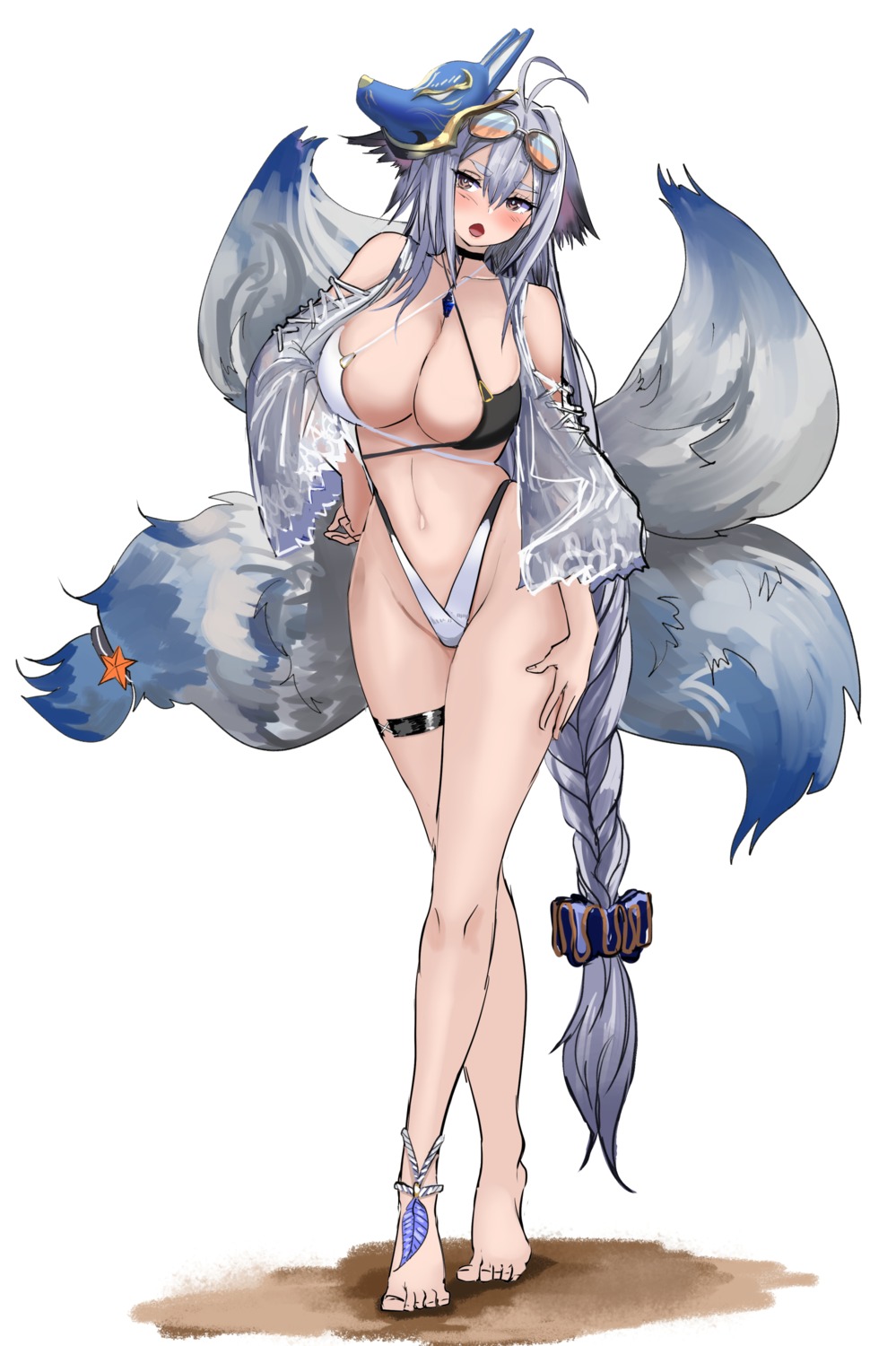 animal_ears azur_lane bikini garter hey_taisyou kitsune swimsuits tail tosa_(azur_lane)