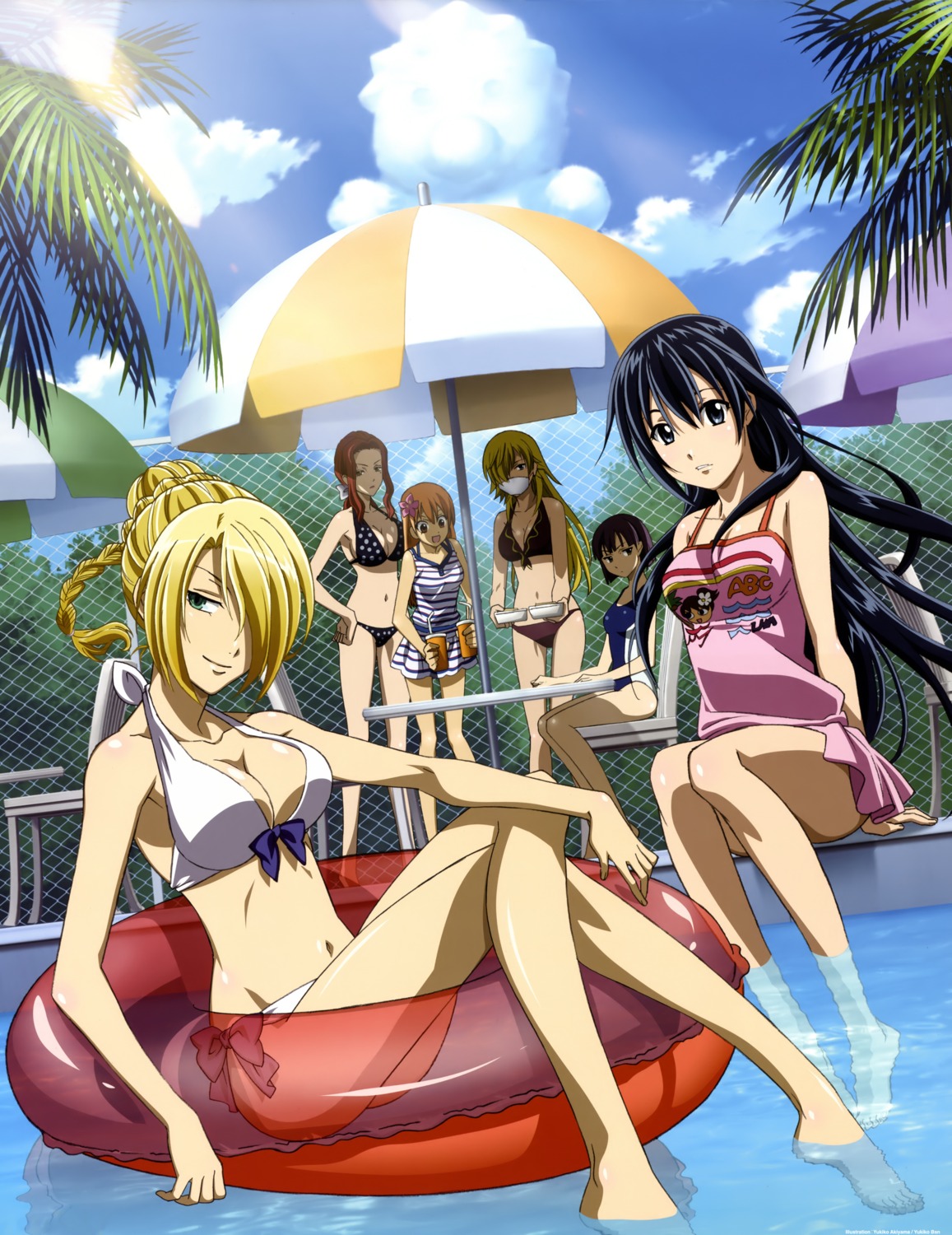 akiyama_yukiko asuka_ryouko ban_yukiko beelzebub_(manga) bikini cleavage hanazawa_yuka hildegarda kunieda_aoi oomori_nene swimsuits tanimura_chiaki