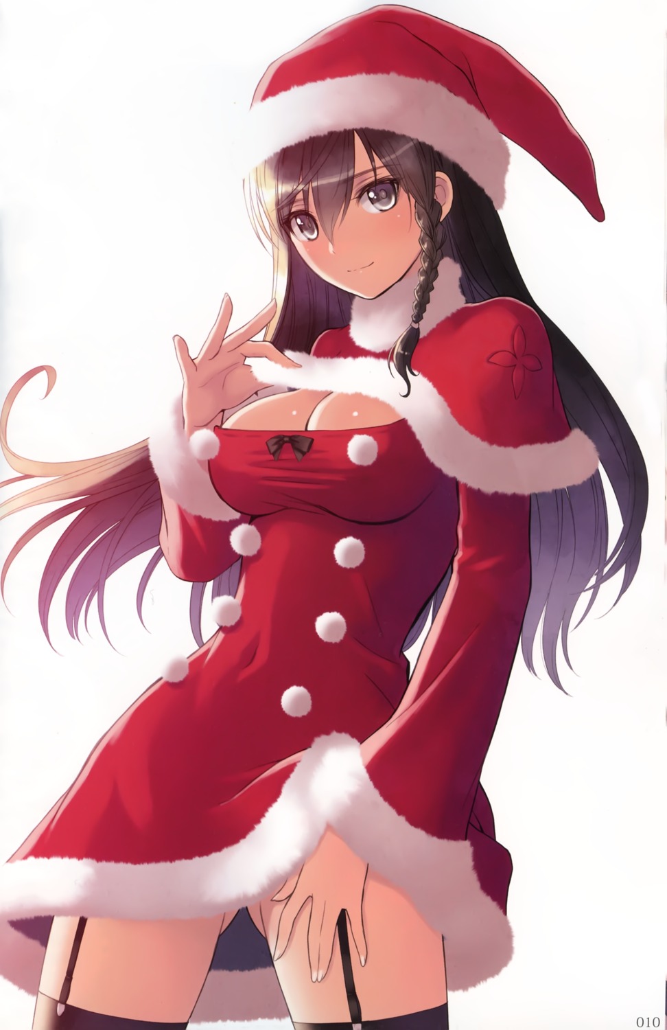 christmas cleavage dress sega shining_resonance shining_world skirt_lift sonia_branche stockings t2_art_works thighhighs tony_taka