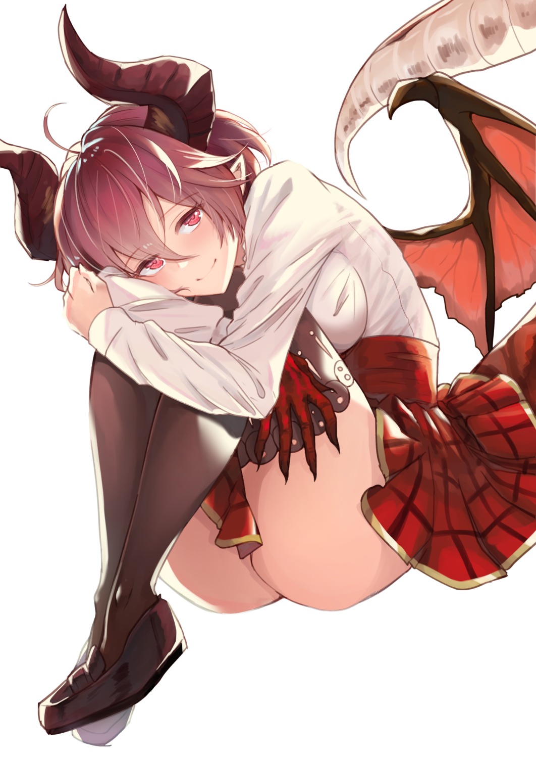 granblue_fantasy grea horns pointy_ears tail thighhighs wings zauberburg