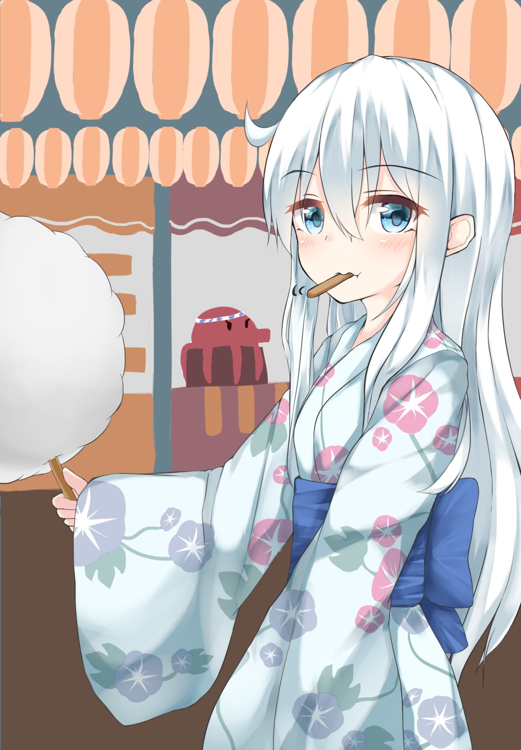 hibiki_(kancolle) kantai_collection moyoron yukata