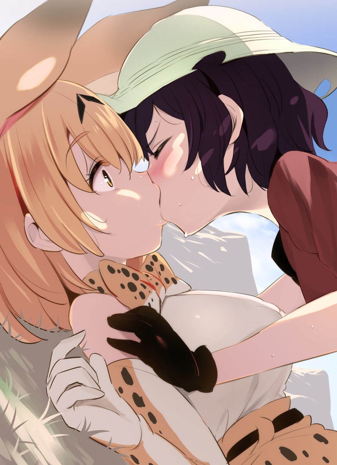 animal_ears kaban_(kemono_friends) kemono_friends noripachi serval yuri