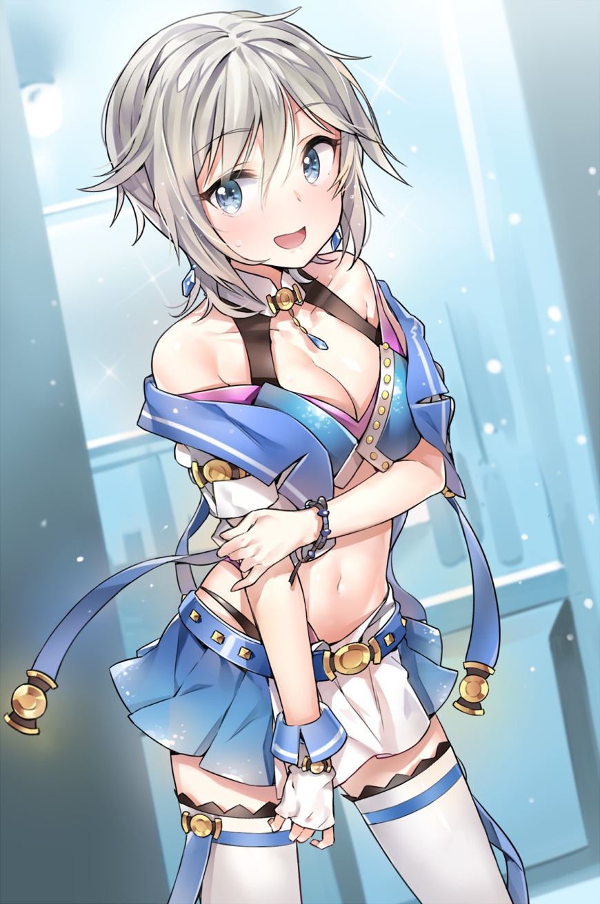 anastasia_(idolm@ster) cleavage the_idolm@ster the_idolm@ster_cinderella_girls thighhighs yuran
