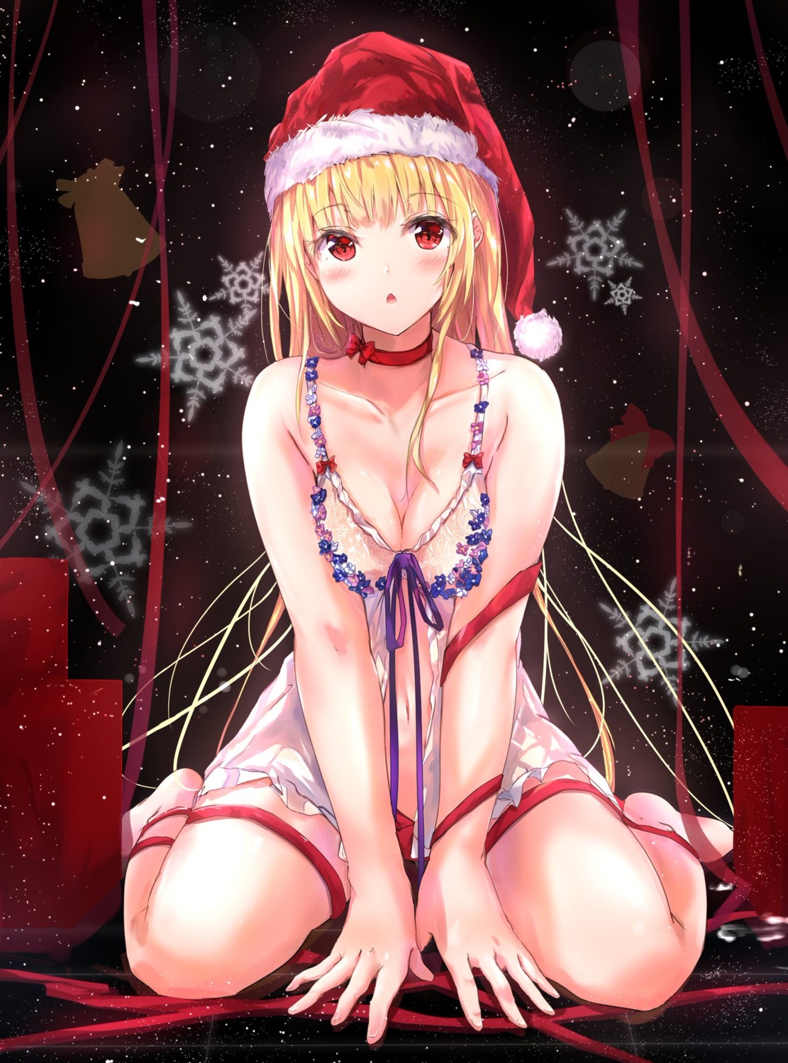 breast_hold christmas lingerie na_kyo see_through