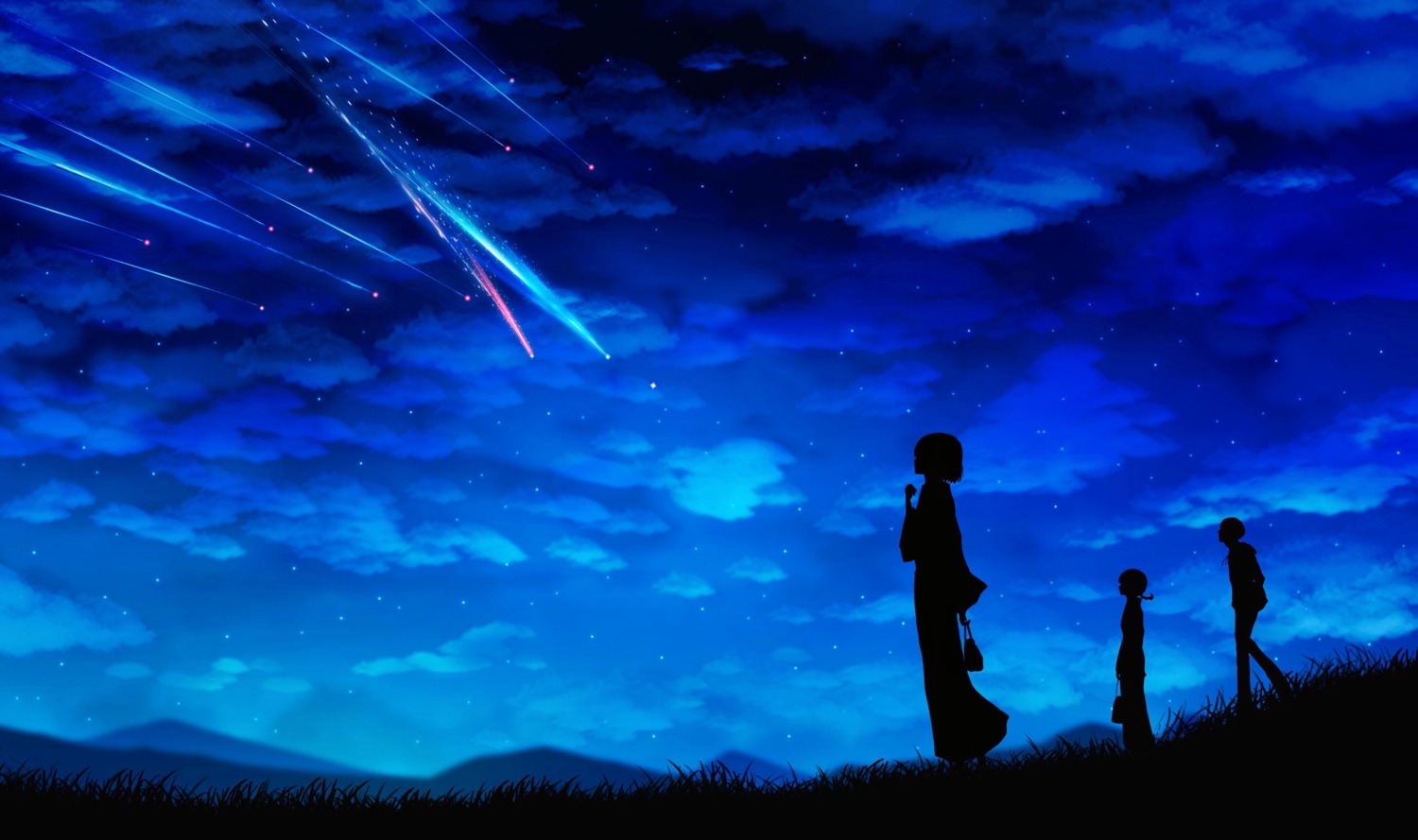 kimi_no_na_wa. landscape miyamizu_mitsuha natori_sayaka silhouette teshigawara_katsuhiko