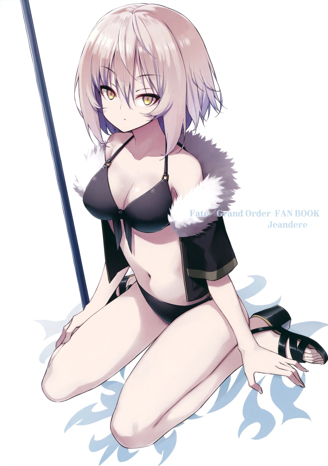 bikini cleavage fate/grand_order hamachon heels jeanne_d'arc jeanne_d'arc_(alter)_(fate) open_shirt swimsuits