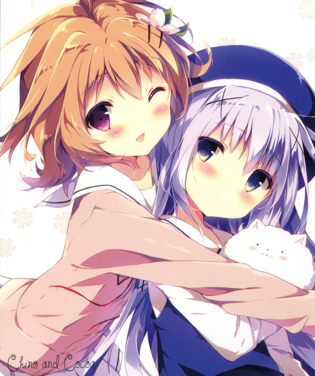 gochuumon_wa_usagi_desu_ka? hoto_cocoa kafuu_chino seifuku shiratama shiratamaco tippy_(gochiusa)