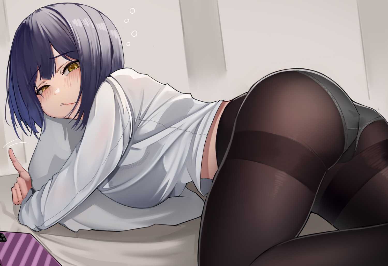 ass bra harris_hero nijisanji pantsu pantyhose see_through shizuka_rin