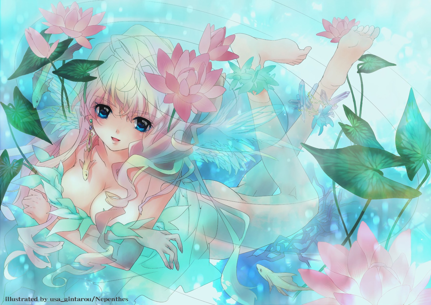 breast_hold cleavage macross macross_frontier naked sheryl_nome usa_gintarou