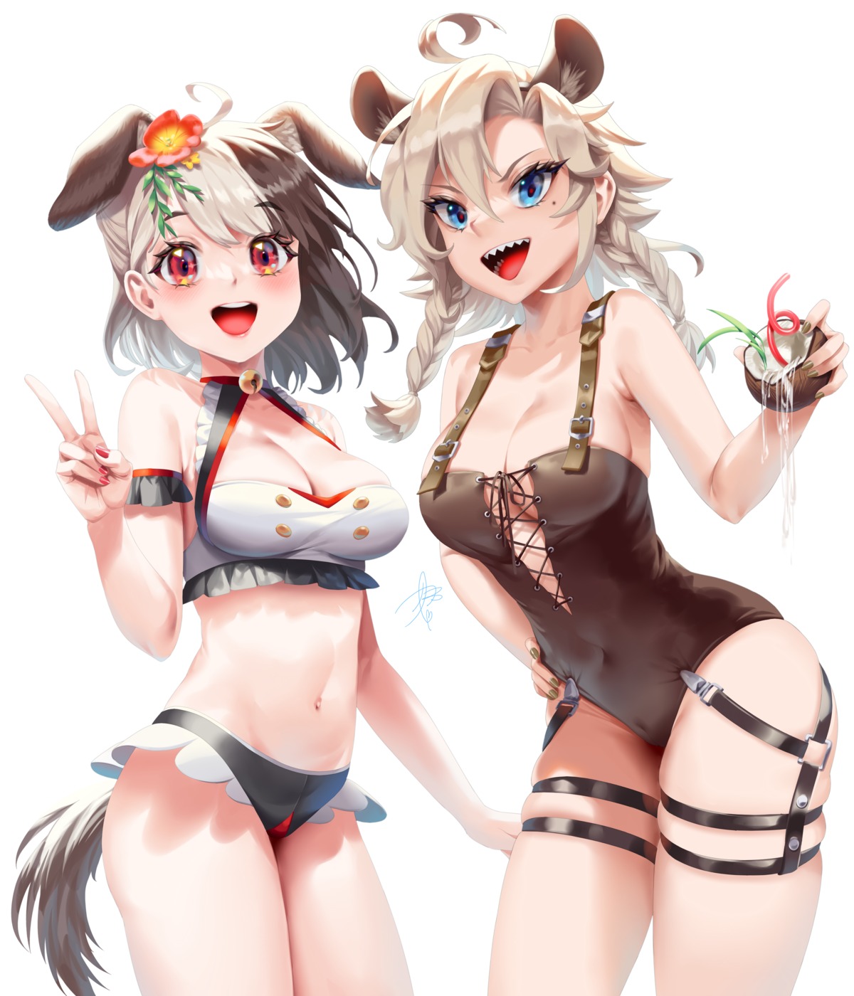 animal_ears bikini garter swimsuits tail teddyellow