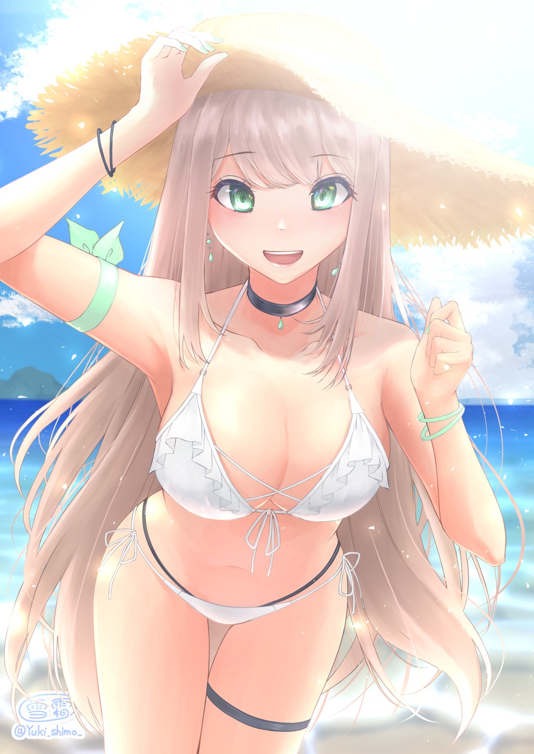 bikini cleavage garter swimsuits yuki_shimo