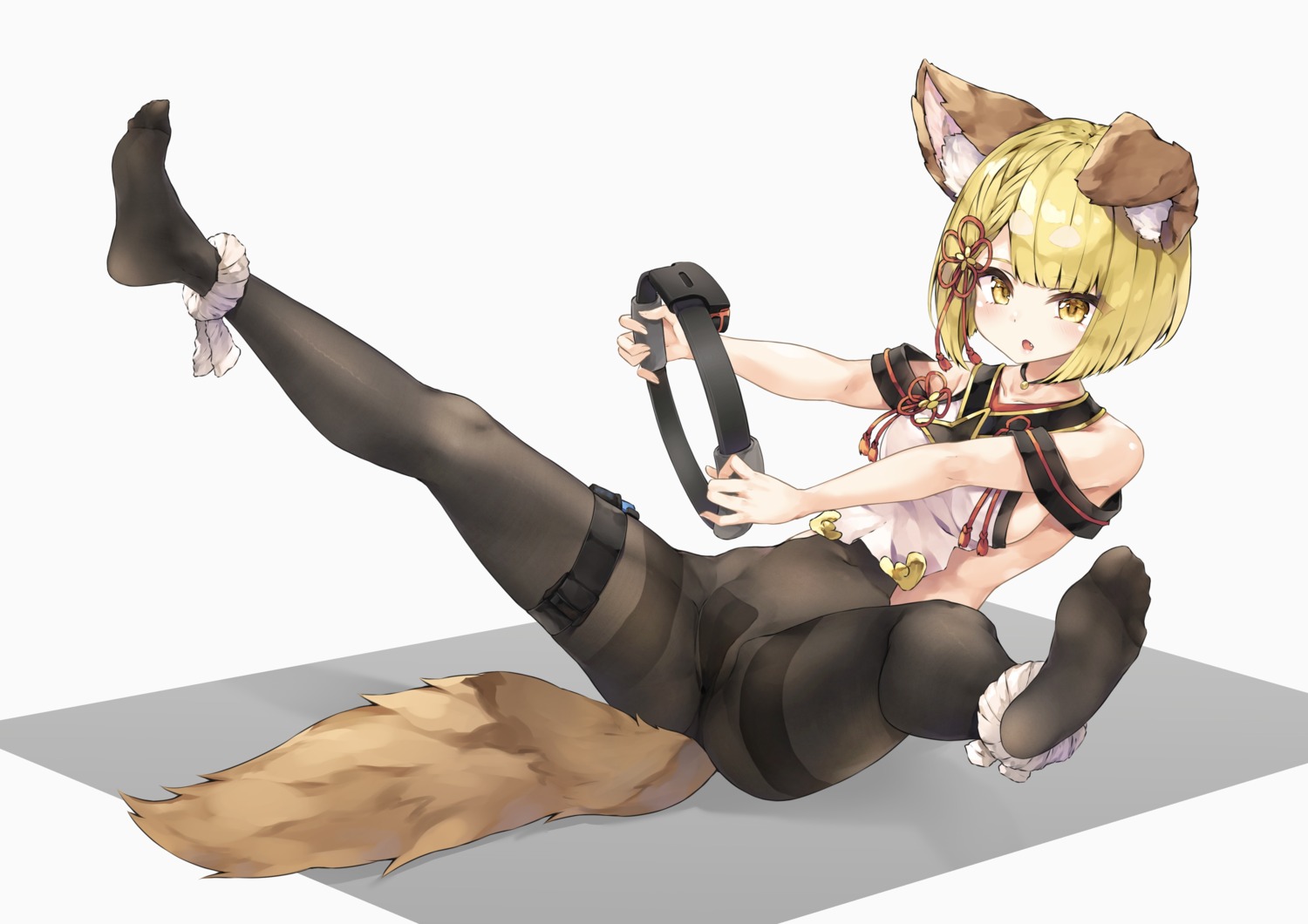 animal_ears feet garter granblue_fantasy hyouta_(yoneya) inumimi no_bra pantyhose tail vajra_(granblue_fantasy)