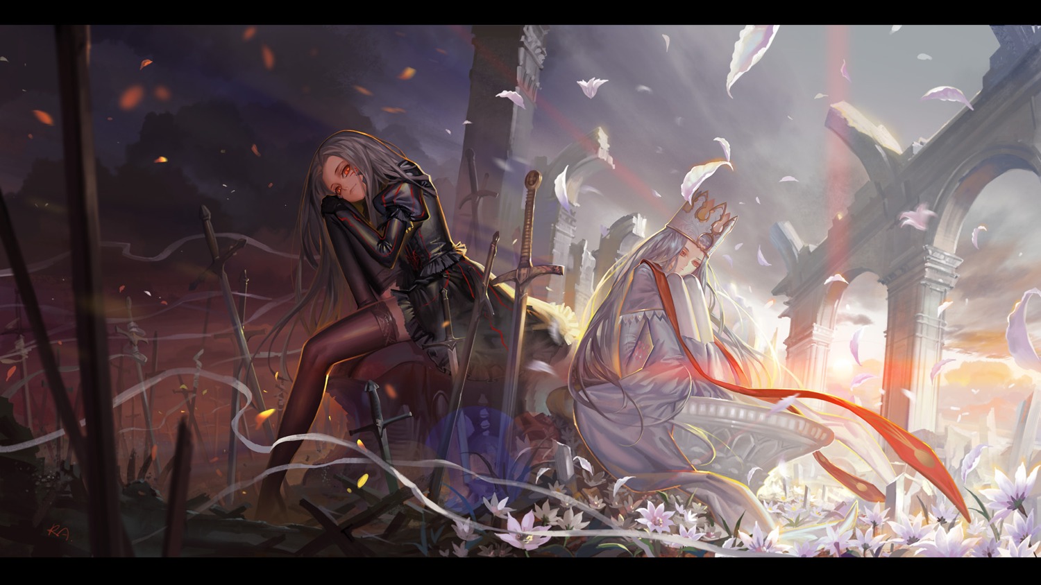 Alphonse Fate Stay Night Fate Zero Irisviel Von Einzbern Sword Thighhighs Wallpaper 0529 Yande Re
