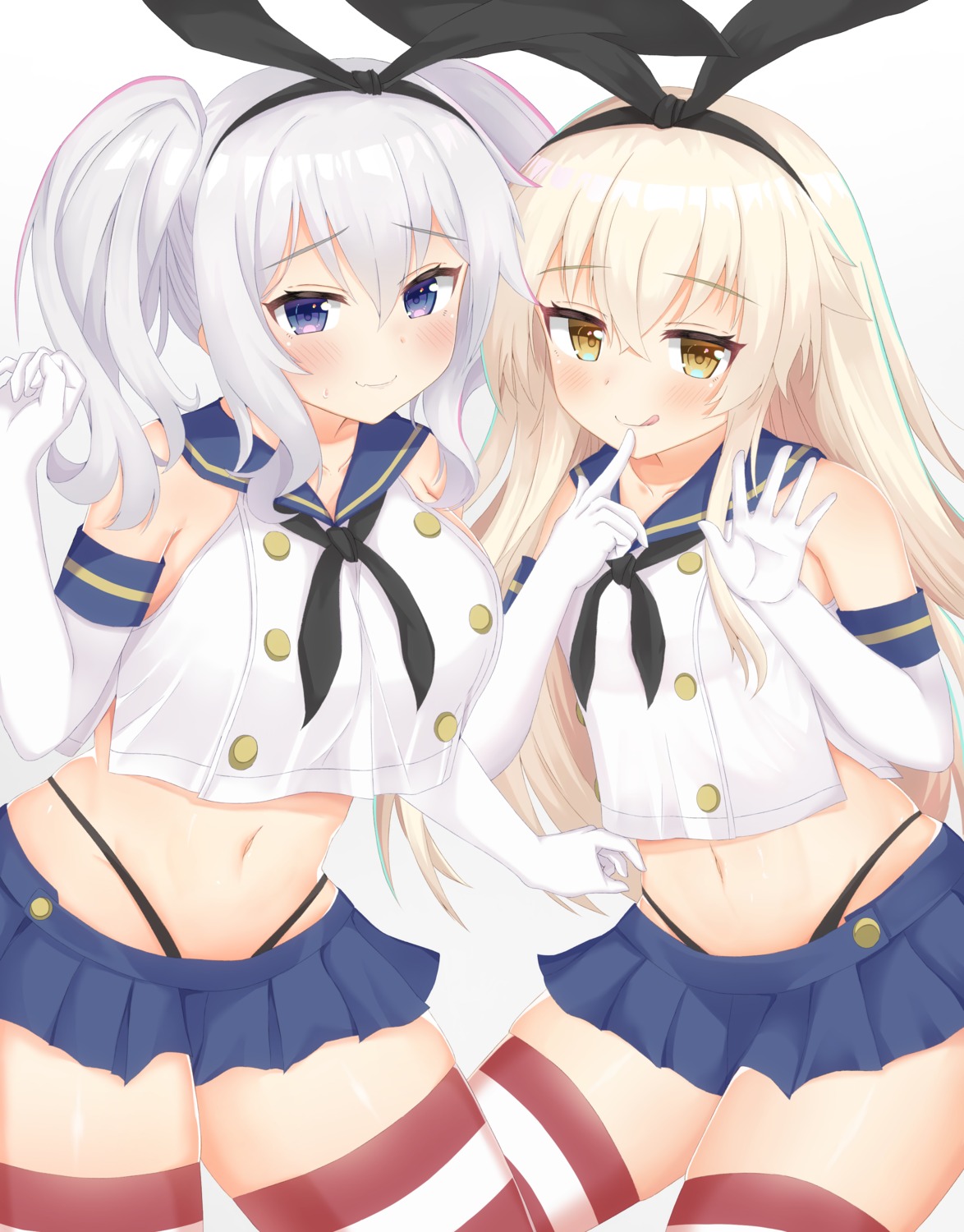 cosplay kantai_collection kashima_(kancolle) rokita shimakaze_(kancolle) thighhighs