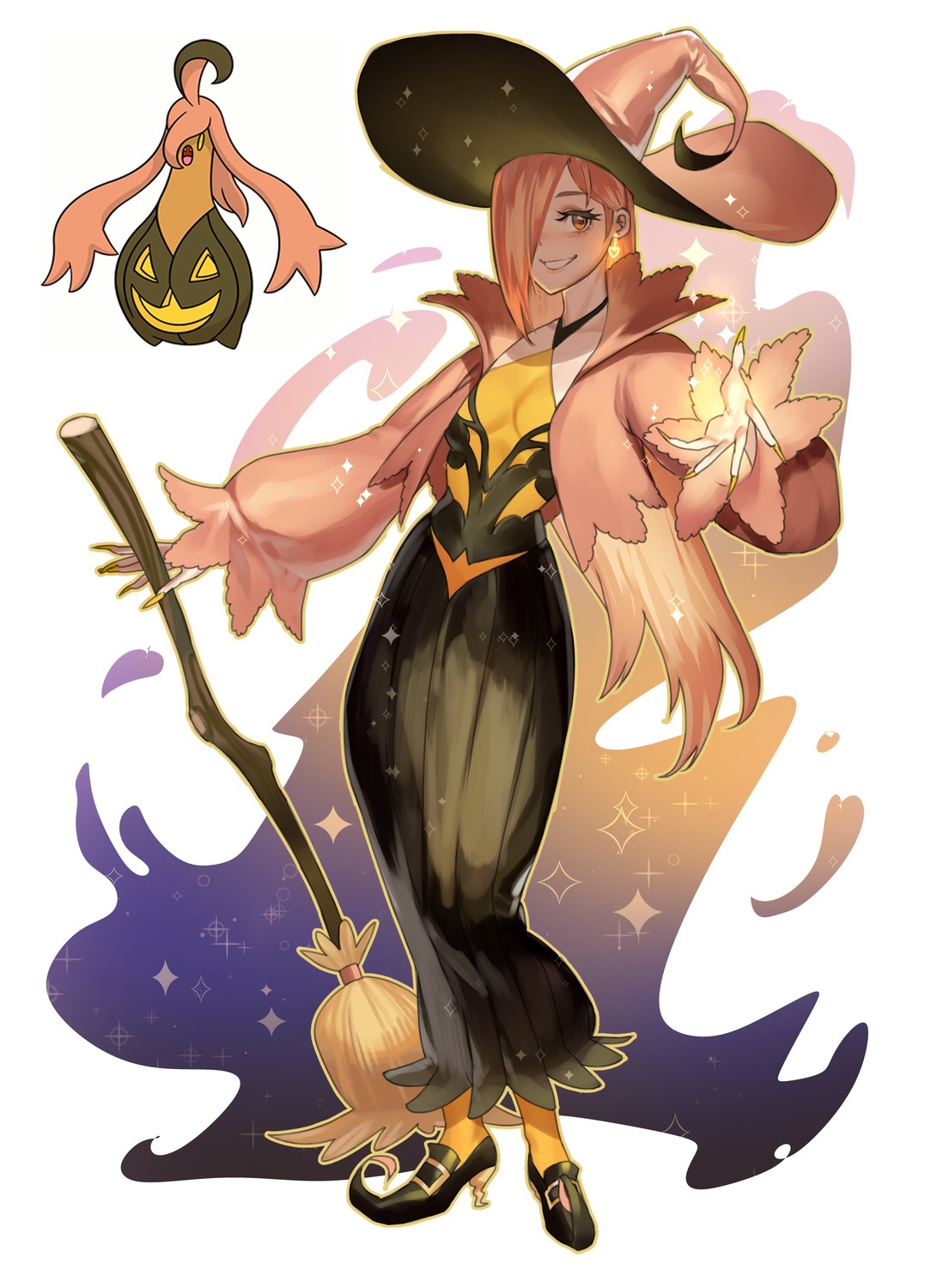 dress gourgeist halloween hanny_(uirusu_chan) heels pokemon pokemon_sword_and_shield witch