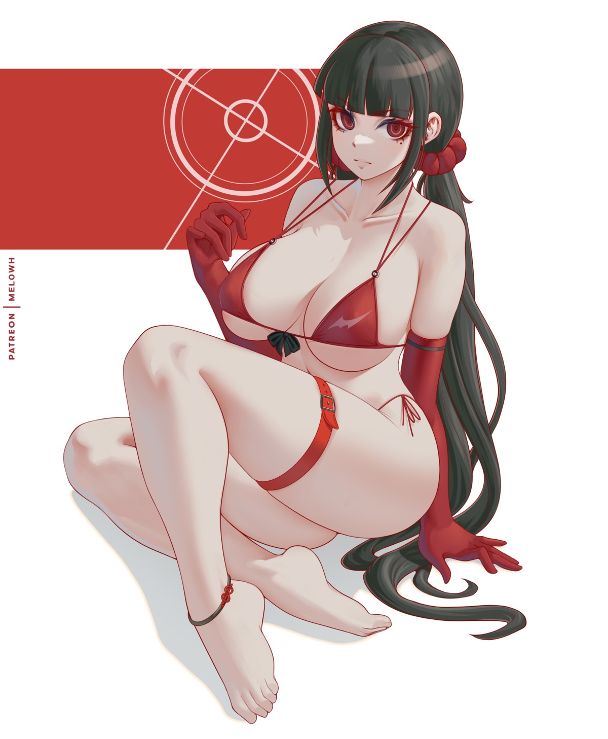 bikini dangan-ronpa dangan-ronpa_v3 garter harukawa_maki melowh swimsuits