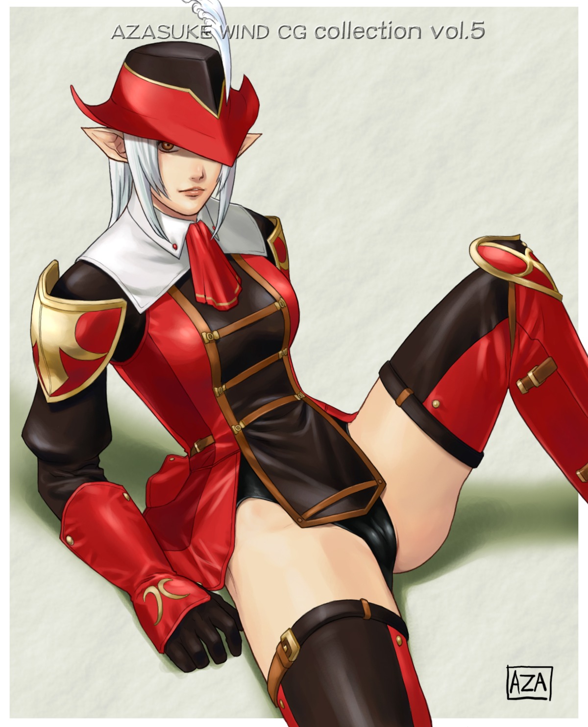 azasuke azasuke_wind cameltoe elvaan final_fantasy final_fantasy_xi official_watermark pointy_ears thighhighs