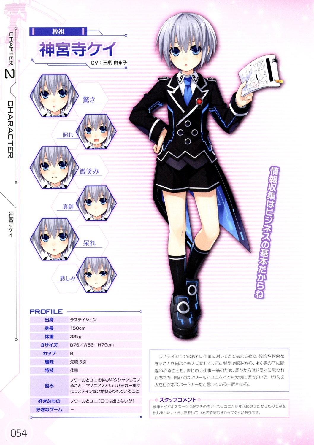 choujigen_game_neptune choujigen_game_neptune_mk2 expression jinguuji_kei profile_page tsunako