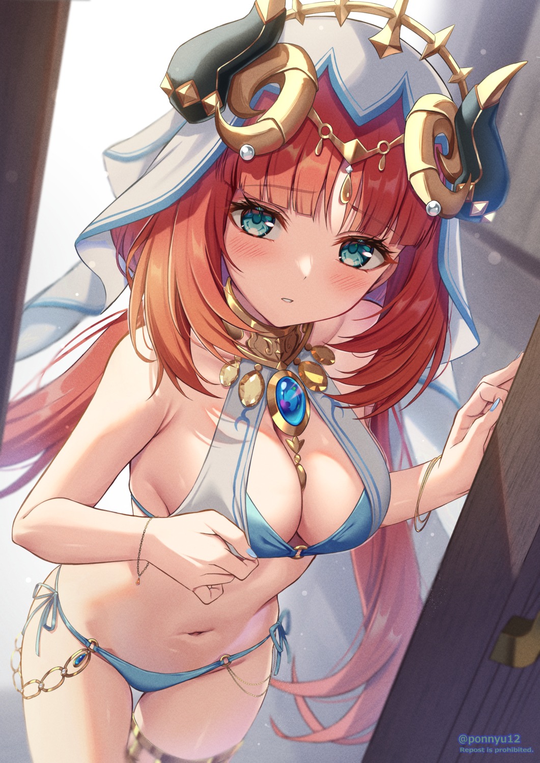 bikini garter genshin_impact horns nilou ponnyu12 swimsuits