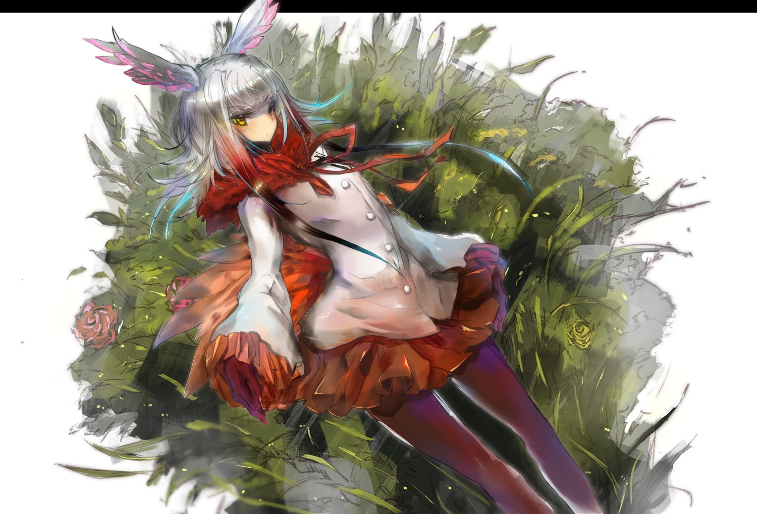 crested_ibis gond kemono_friends pantyhose wings